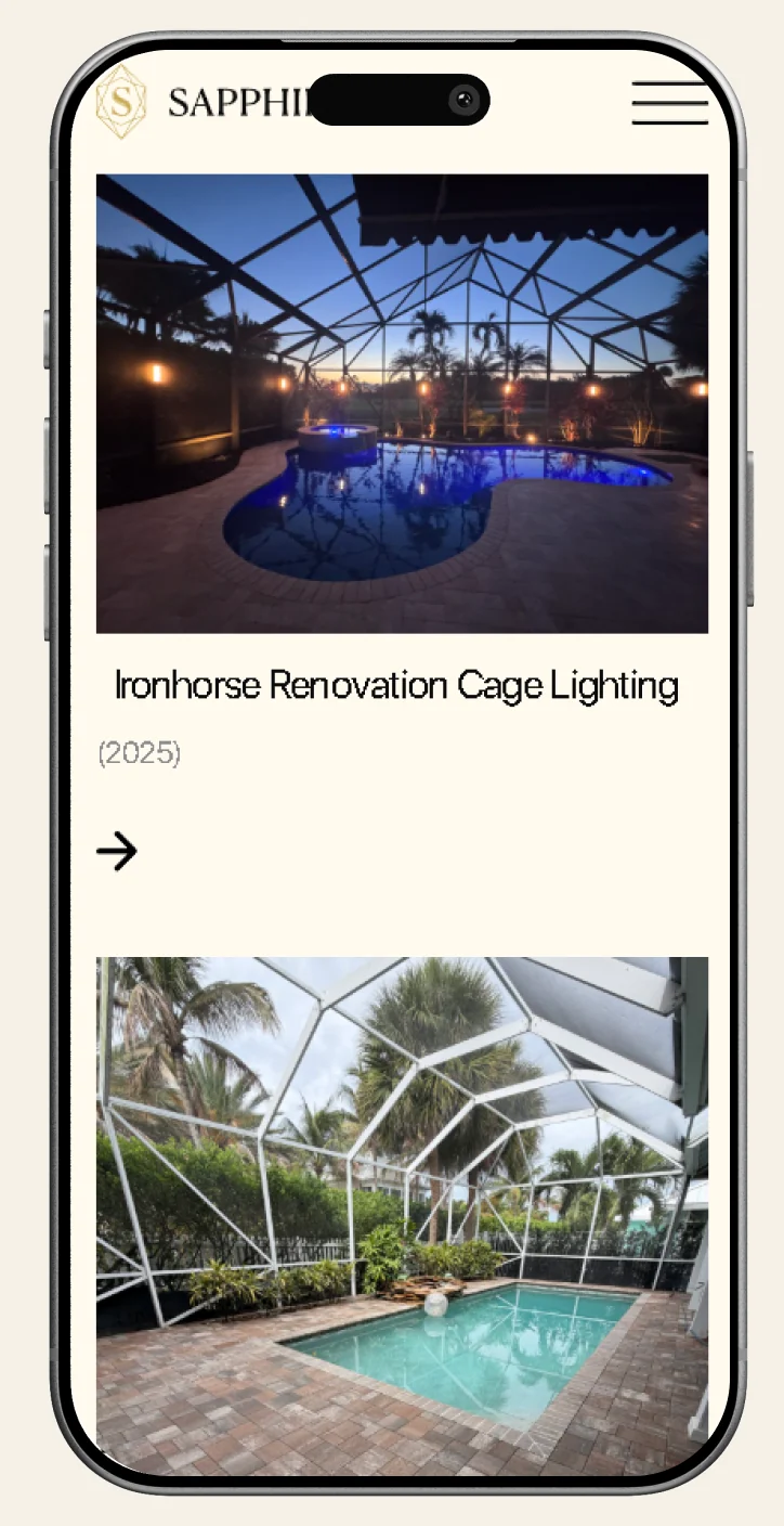 Sapphire project gallery displayed on a phone