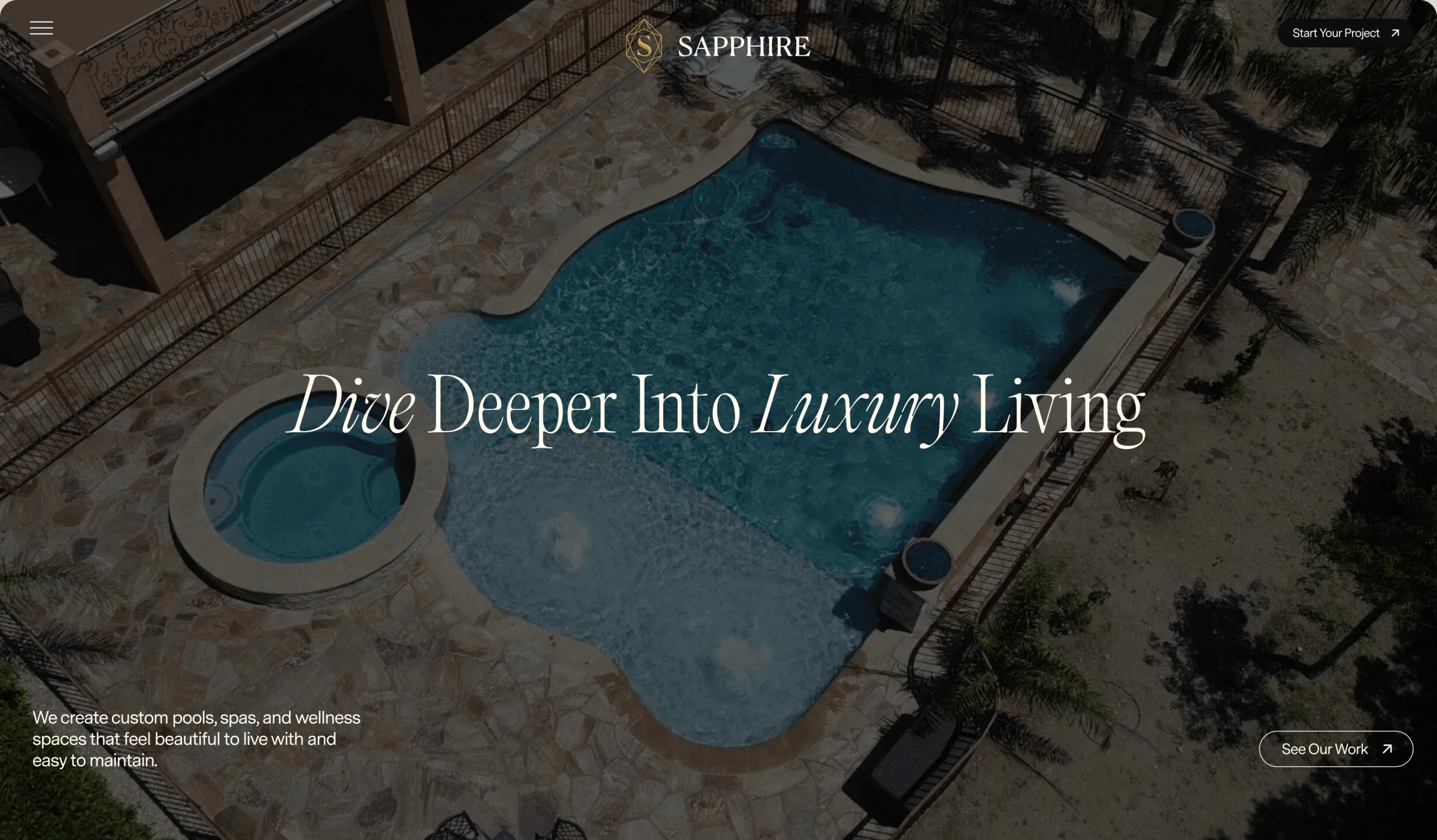 Sapphire website homepage hero