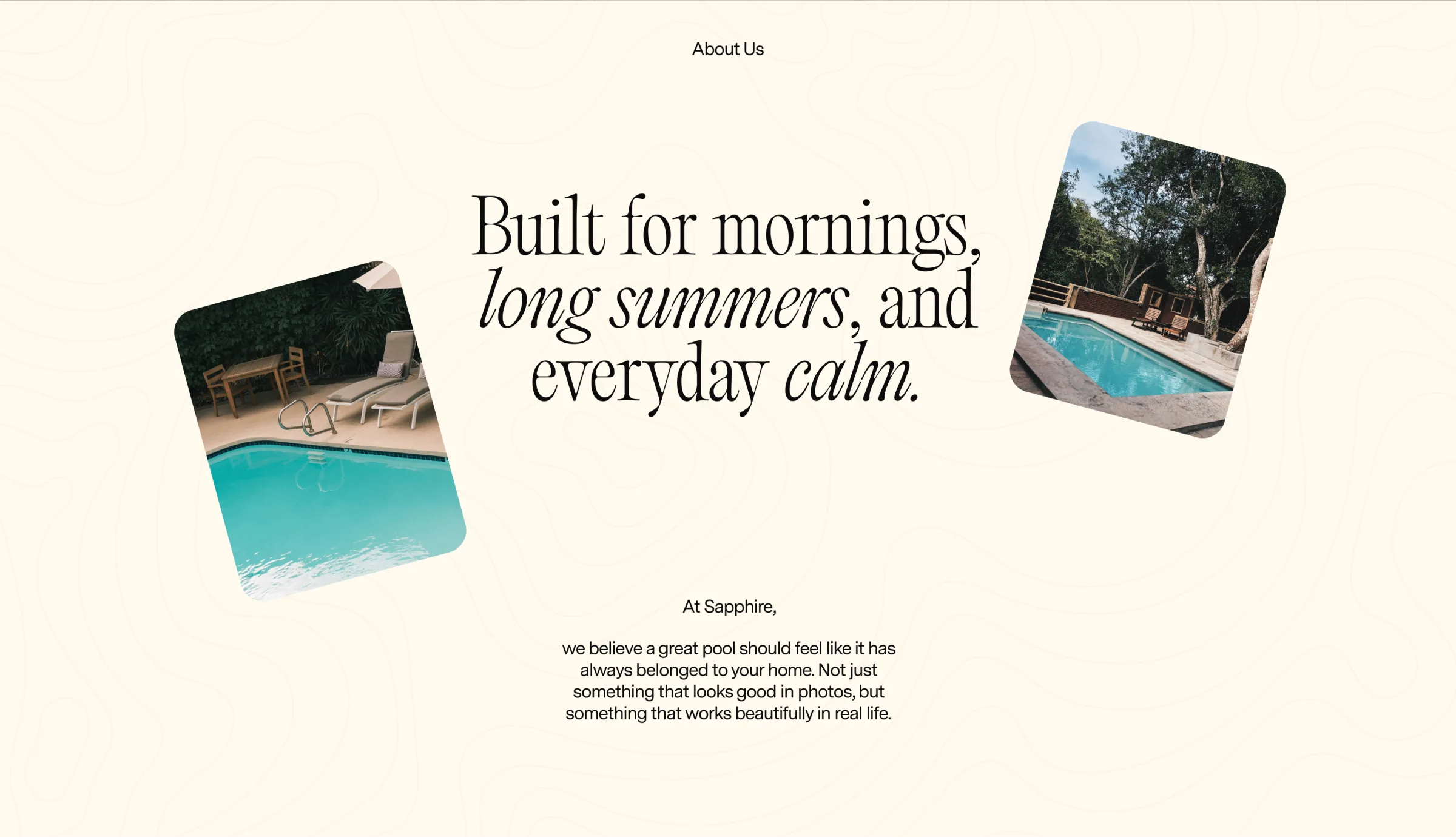 Sapphire homepage about section