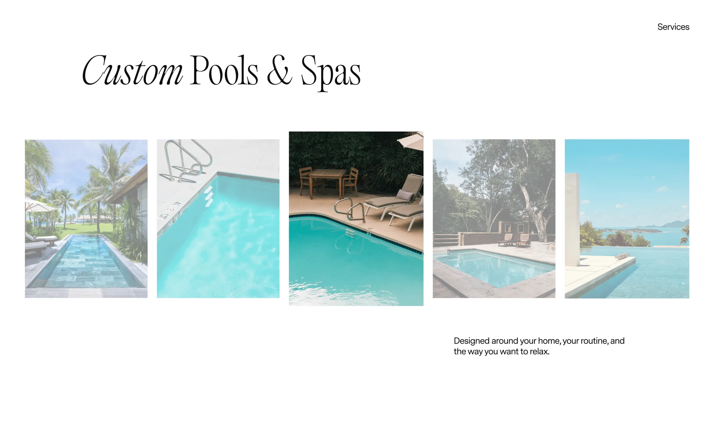 Sapphire pool and spa services section