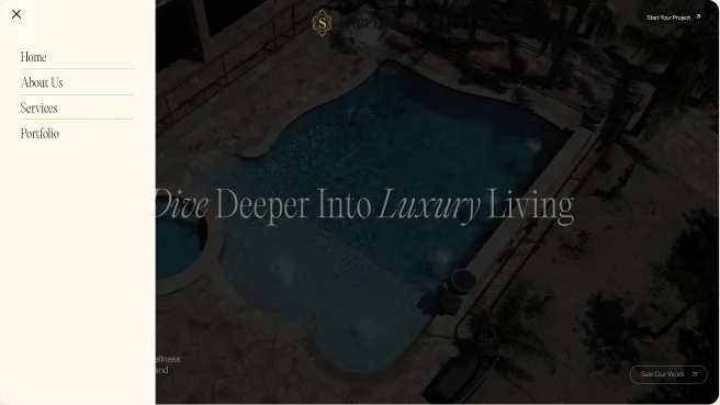 Sapphire navigation menu