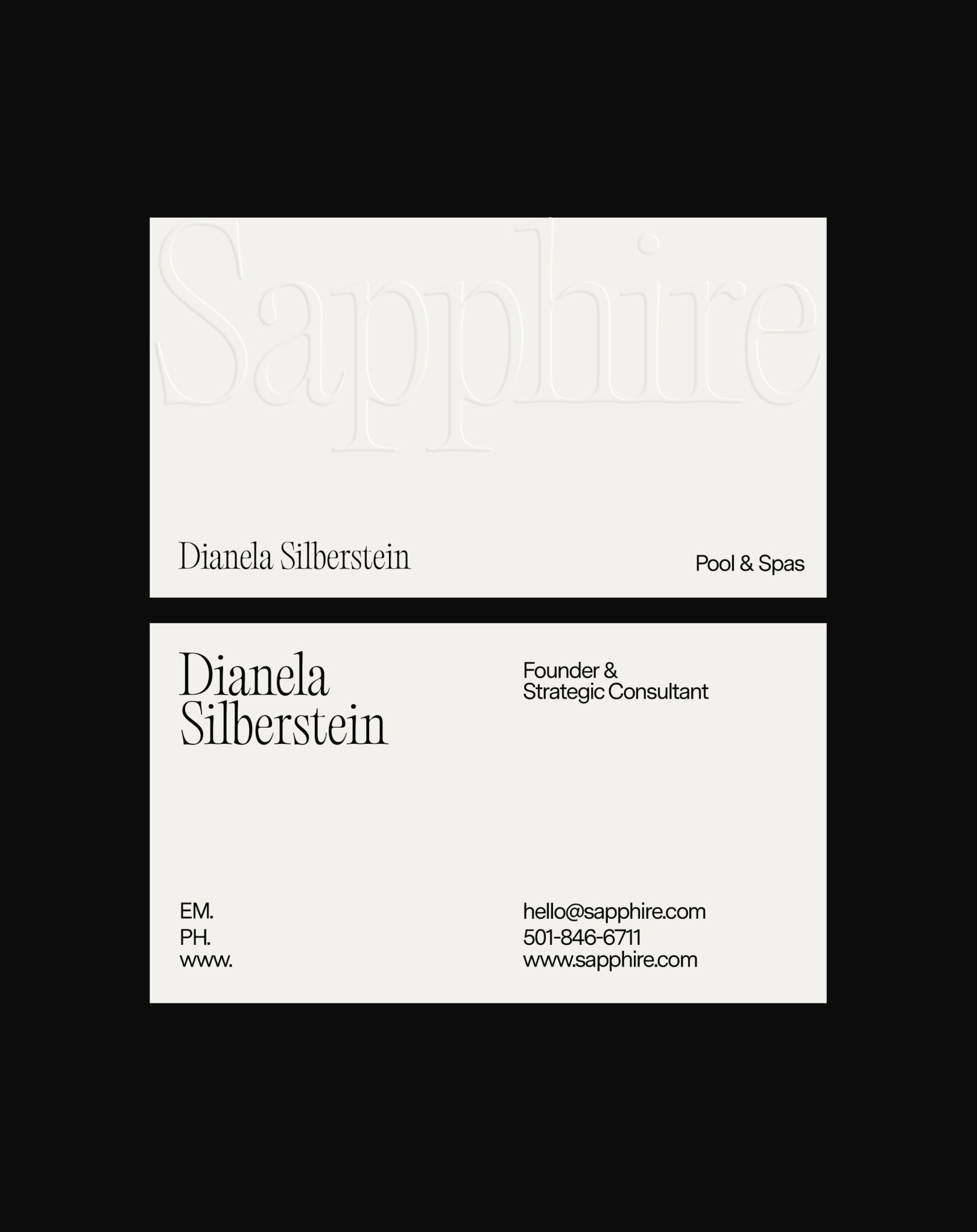 Sapphire business card system