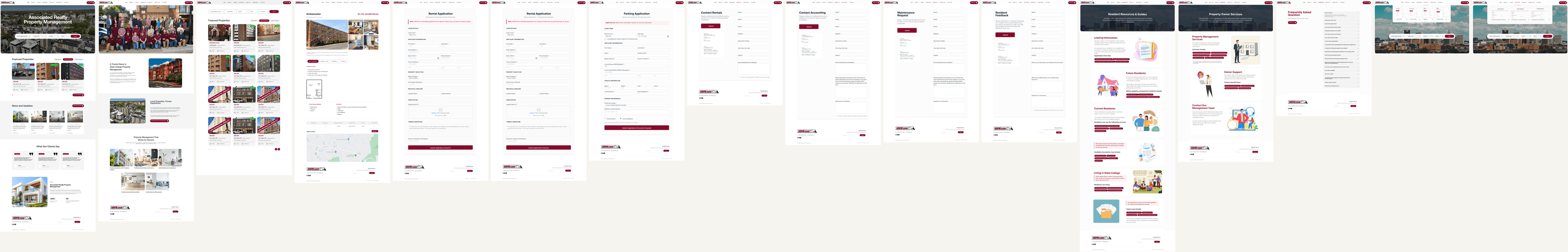 The executive-approved ARPM website direction displayed across the complete Figma presentation