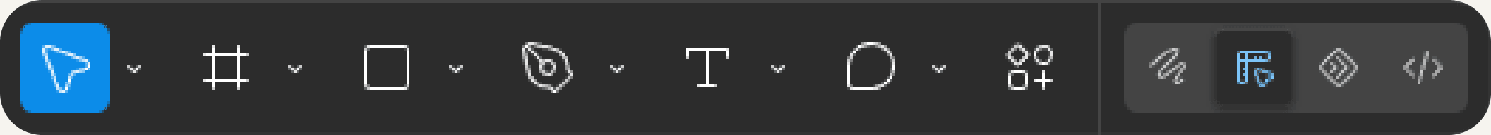 Figma design toolbar