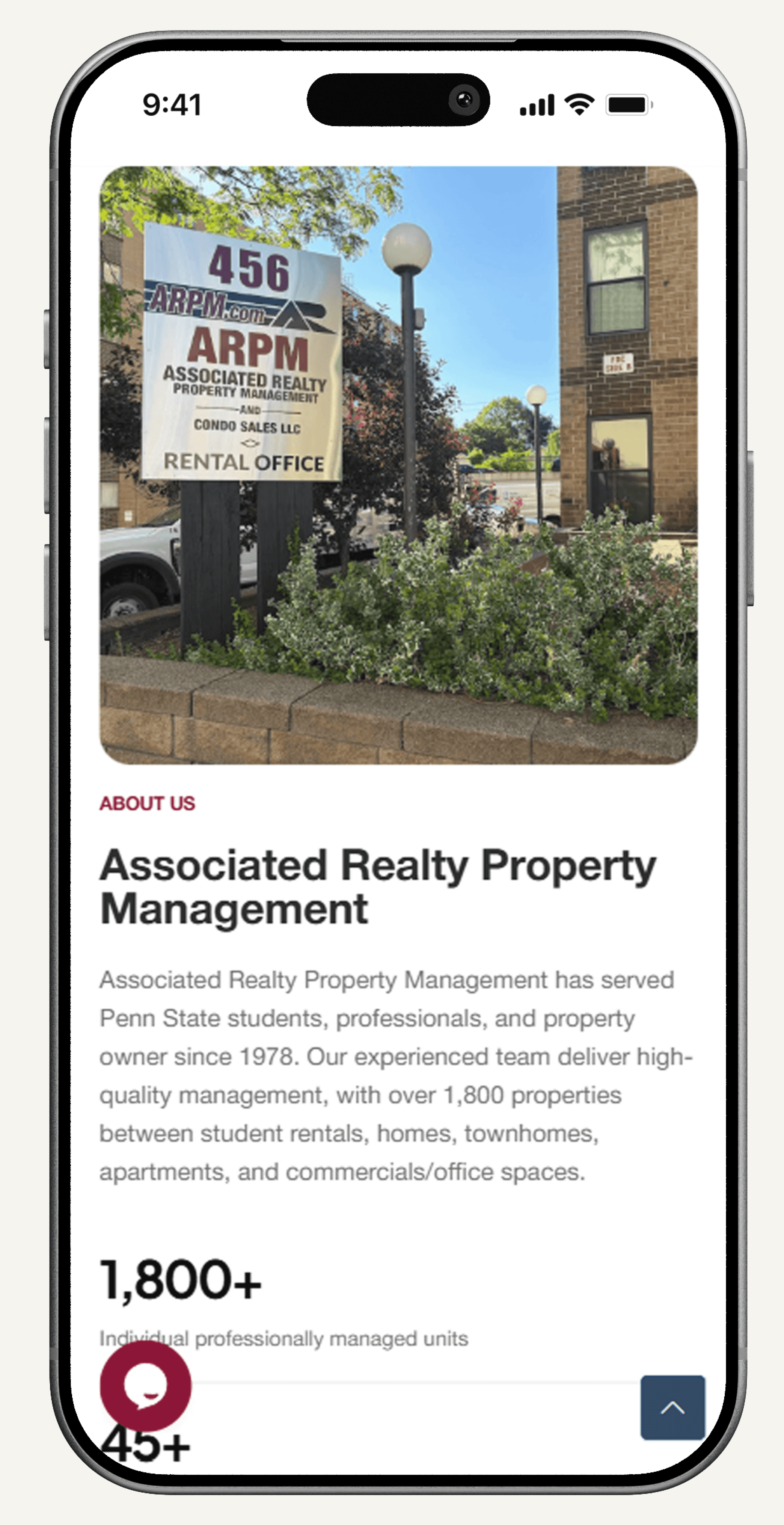 ARPM property search on mobile