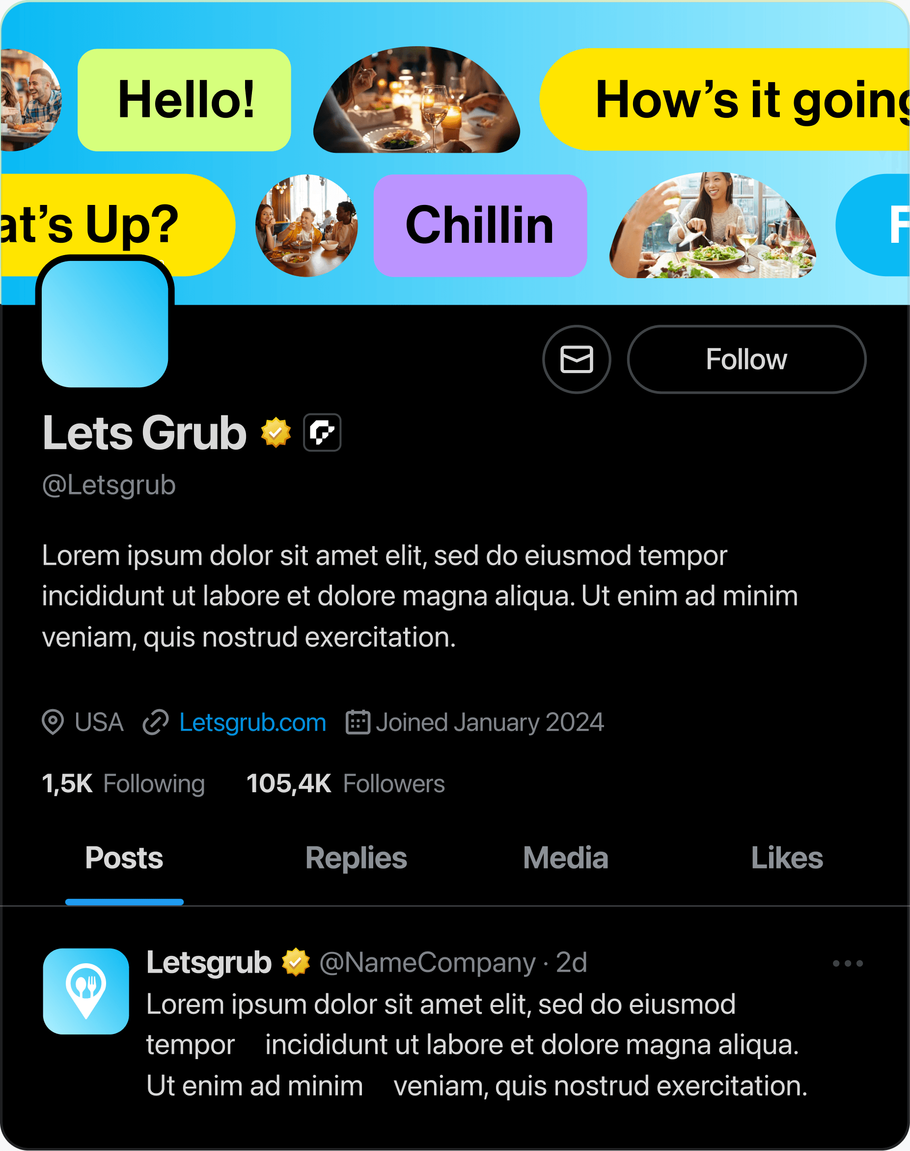 Let's Grub profile on X