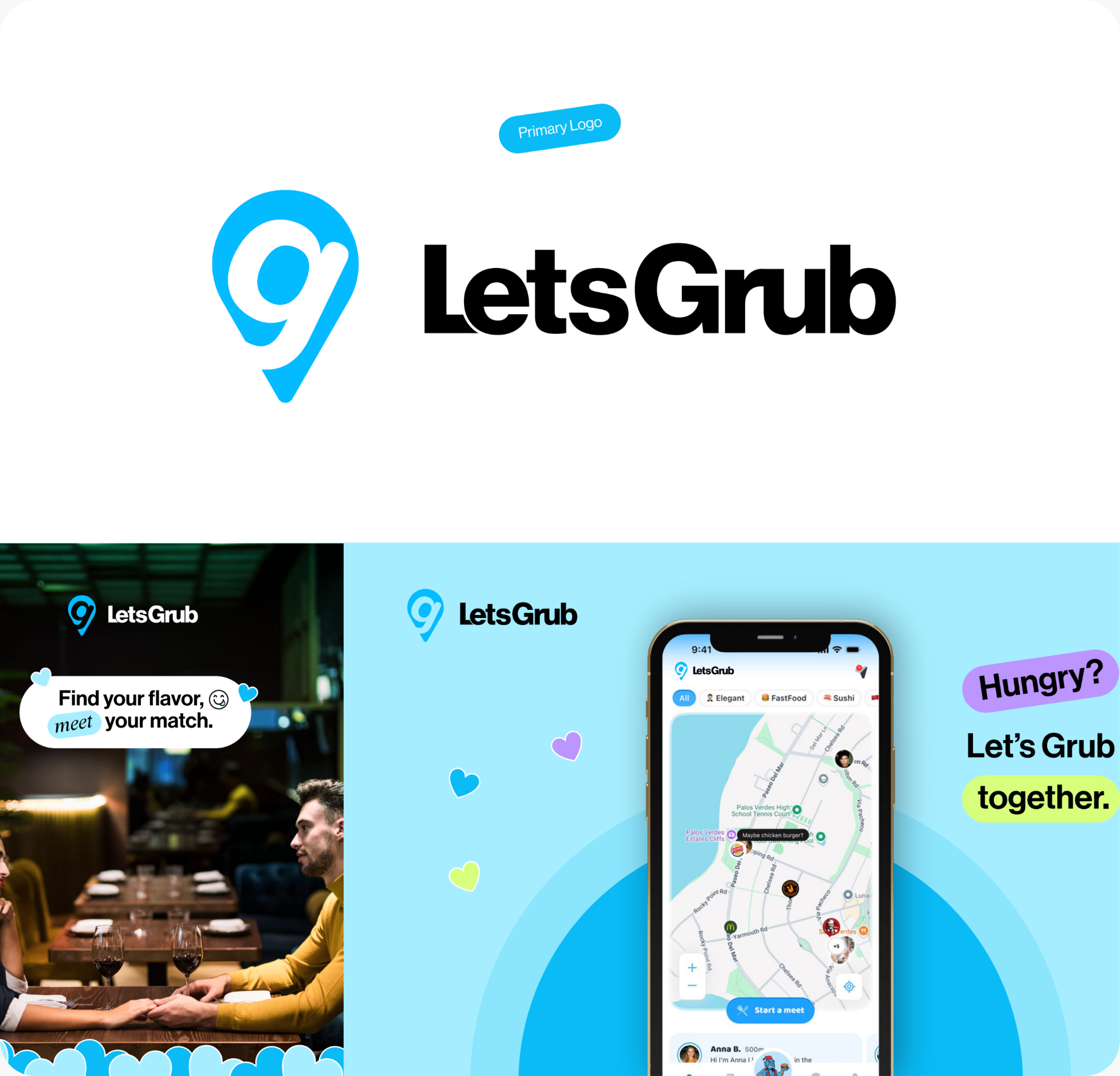 Let's Grub logo exploration concept 4