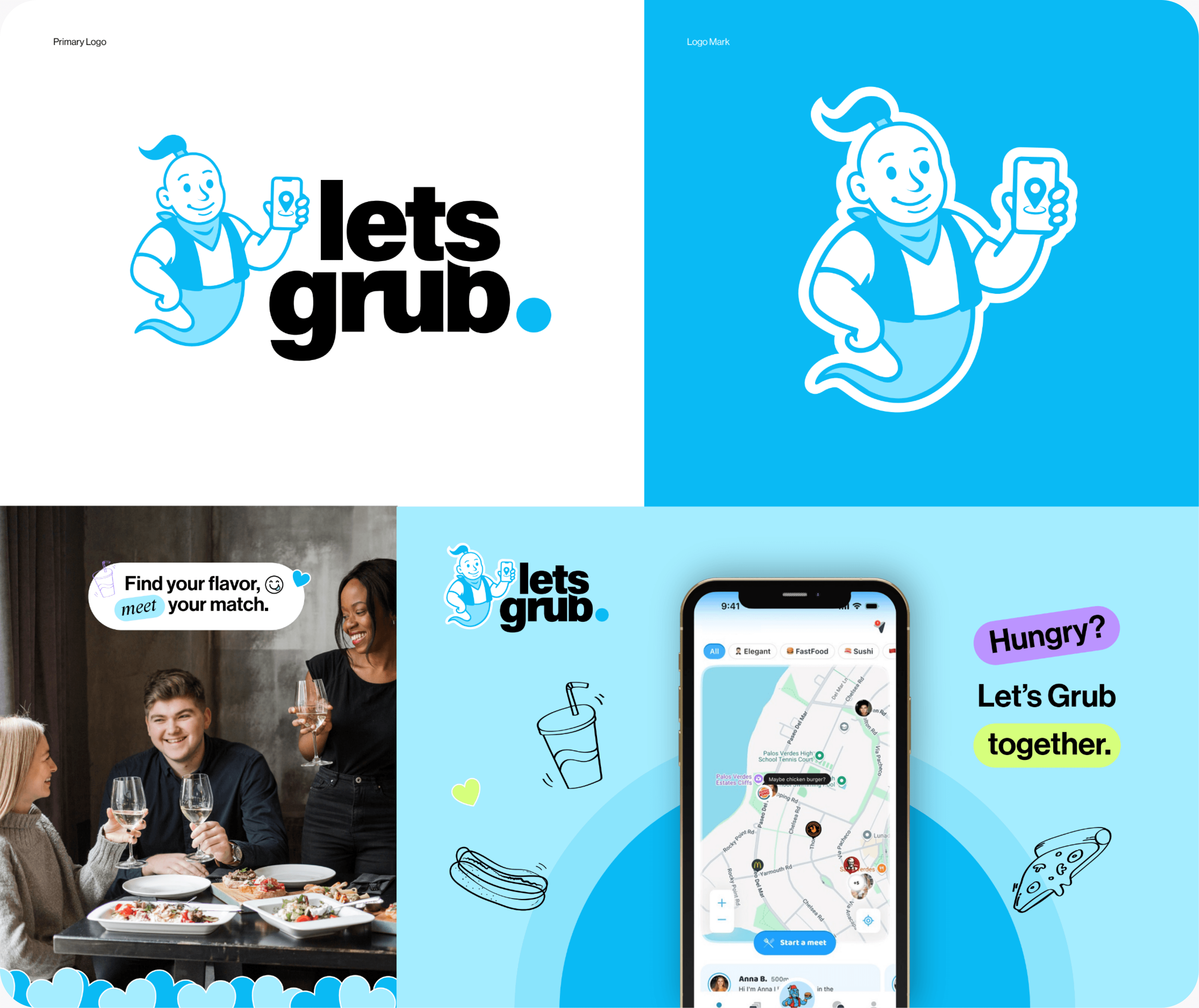Let's Grub logo exploration concept 5