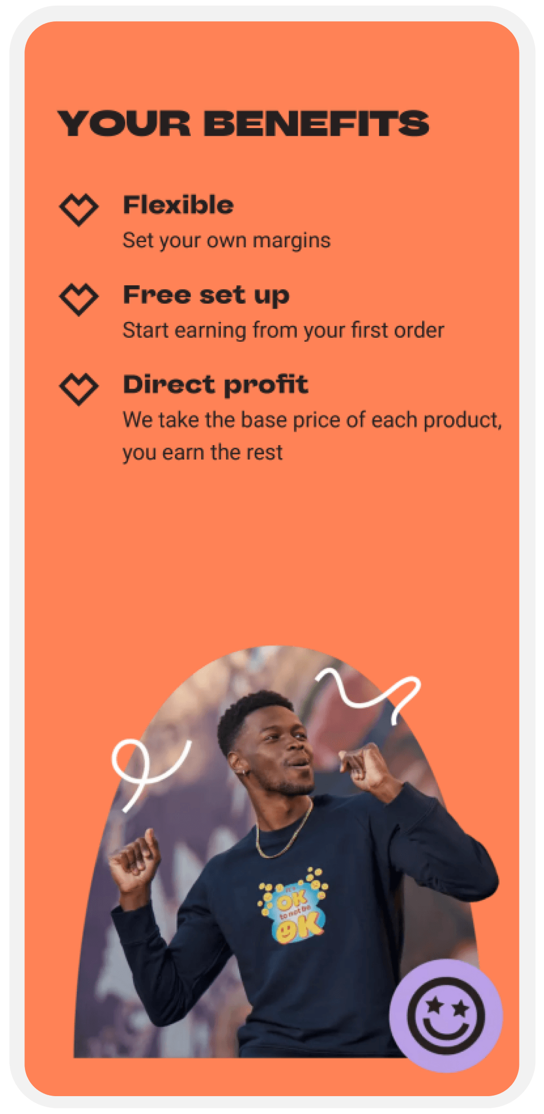 Spreadshop mobile interface screen 5